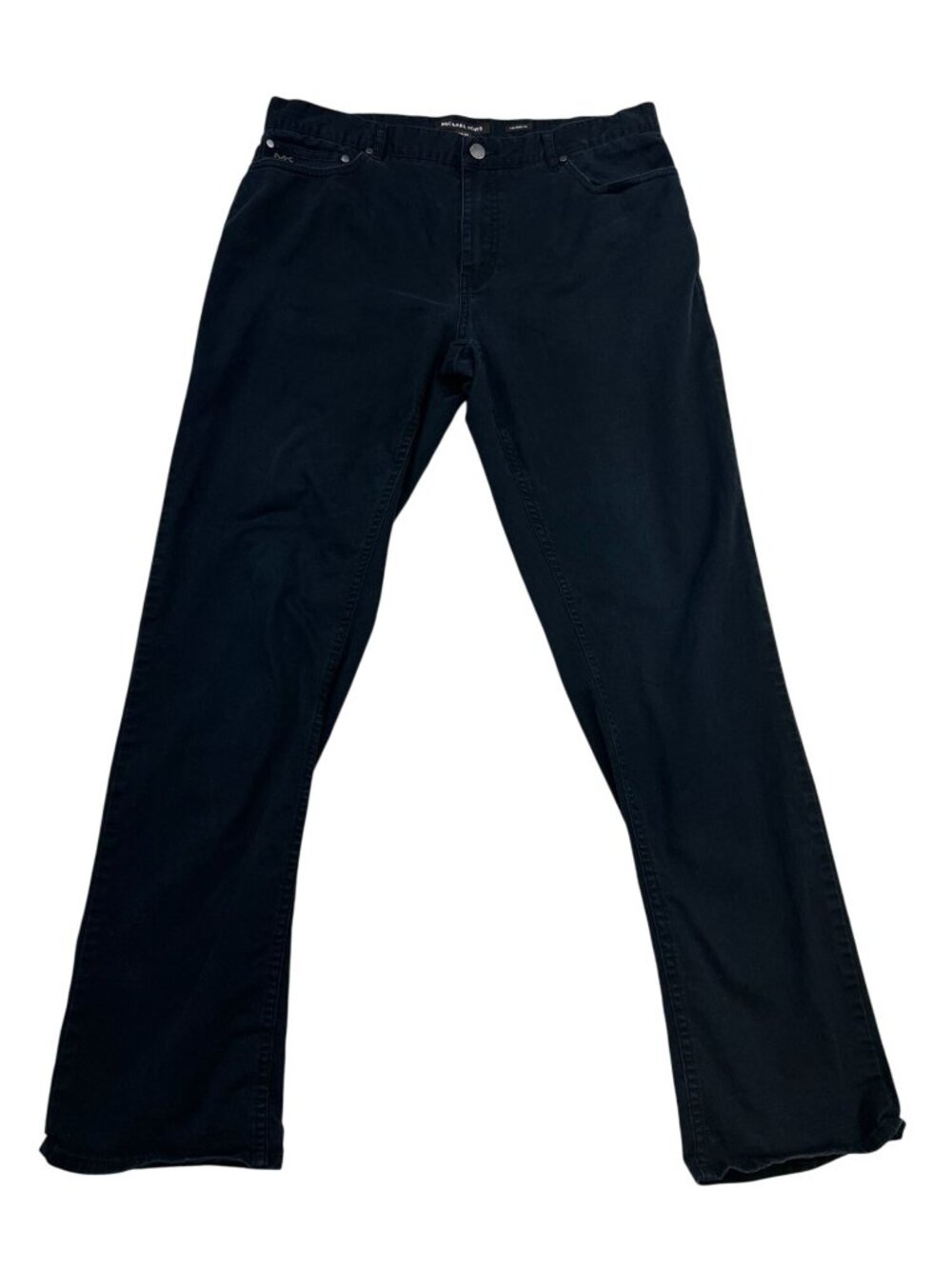 Michael Kors Mens Relaxed Flat Front Tailored Fit Chino Pants Size 33/32  Black